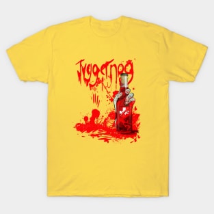 Zombie Hand Bloodied Juggernog on Yellow T-Shirt